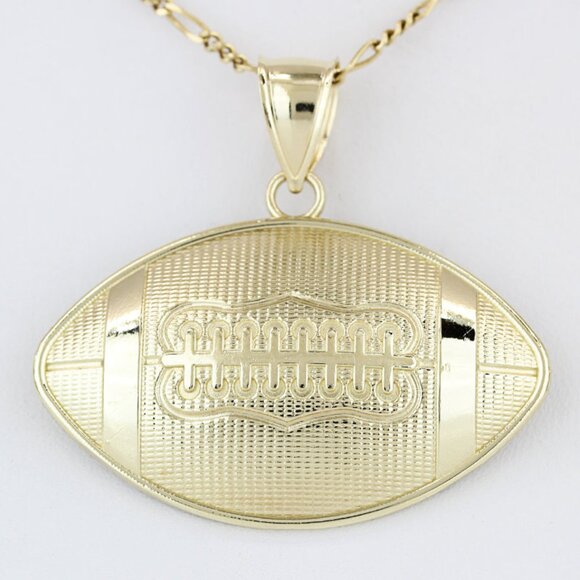10 Karat Yellow Gold Large NFL Football Sports Pendant